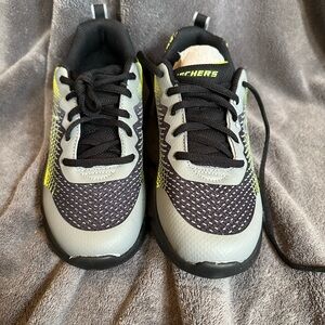 NWT Skechers Kids' Black, Gray, and Yellow Sneakers